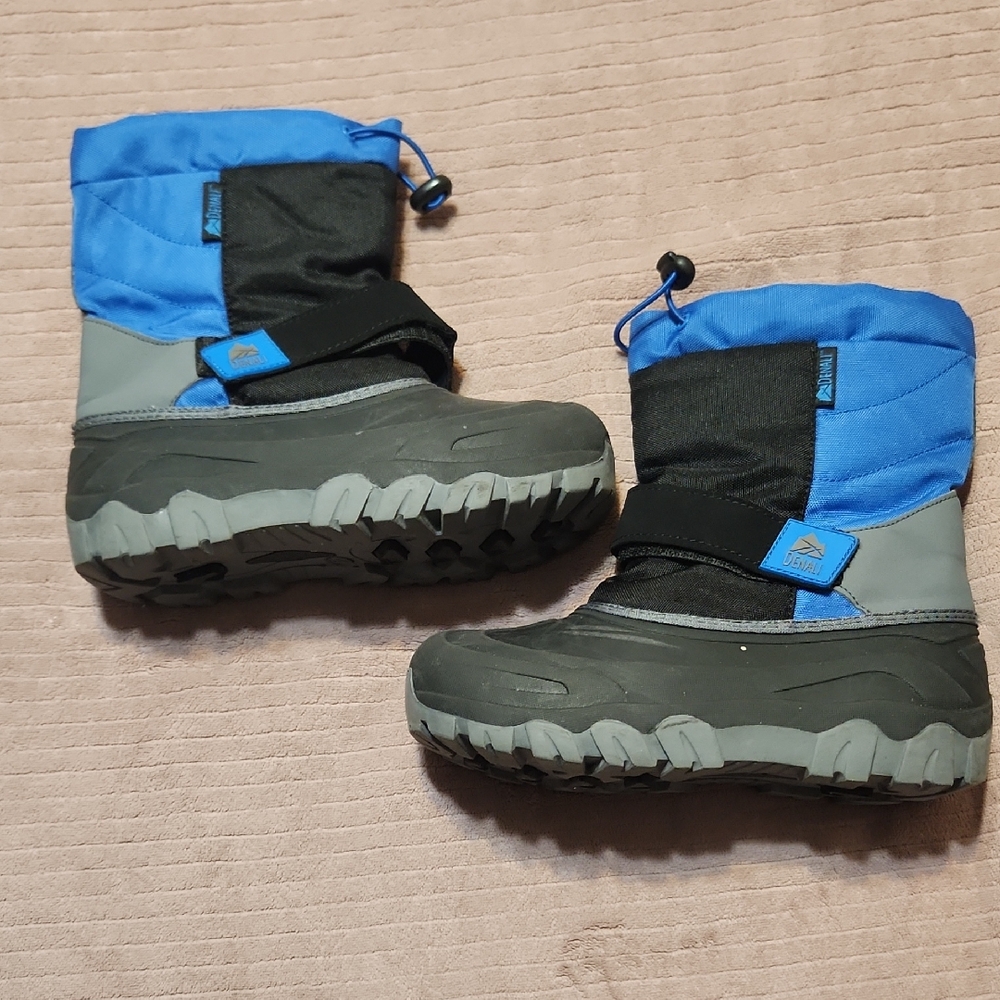Kids Blue and Black Winter Boots